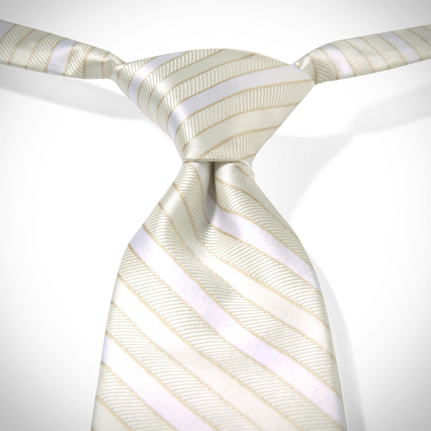 Ivory Pre-Tied Striped Tie