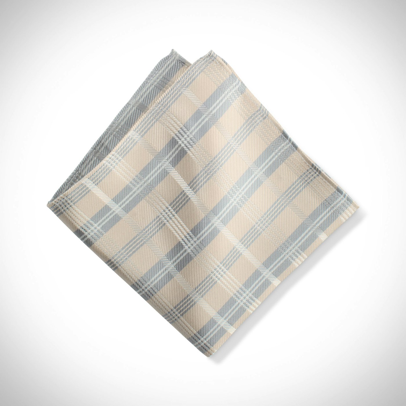 Champagne Plaid Pocket Square