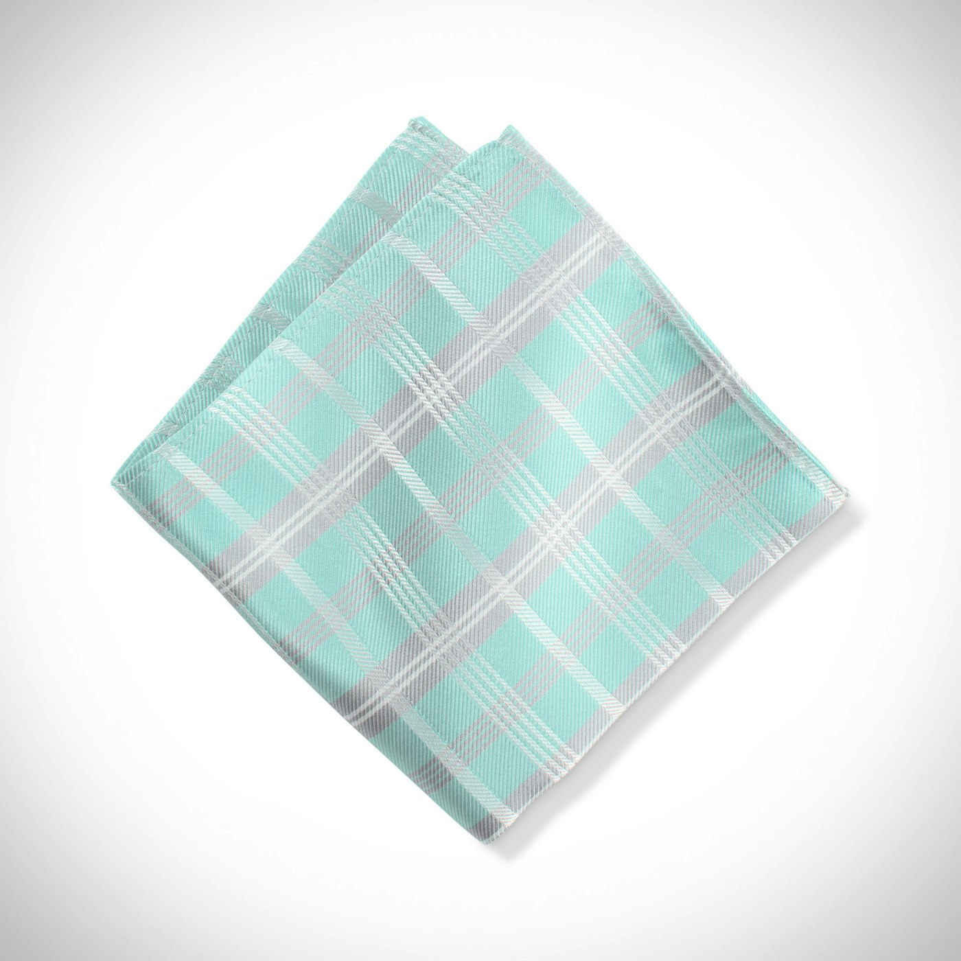 Tiffany Blue Plaid Pocket Square