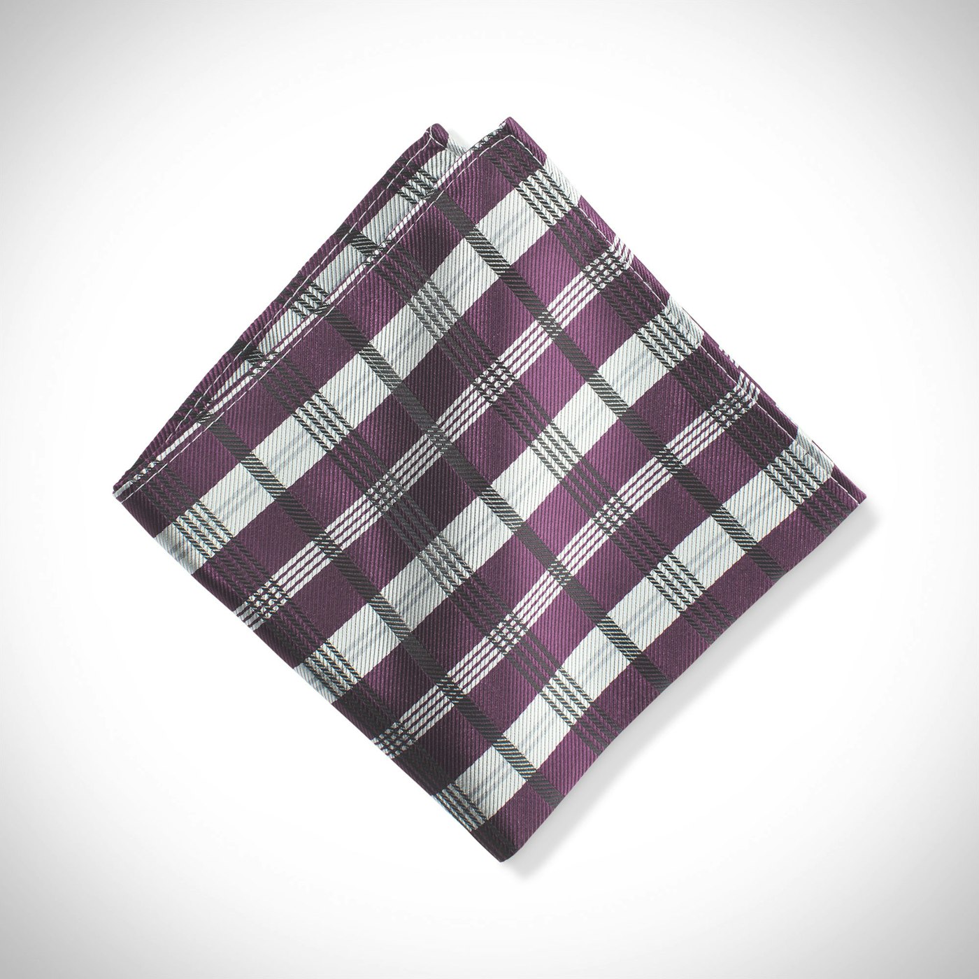 Plum Plaid Pocket Square