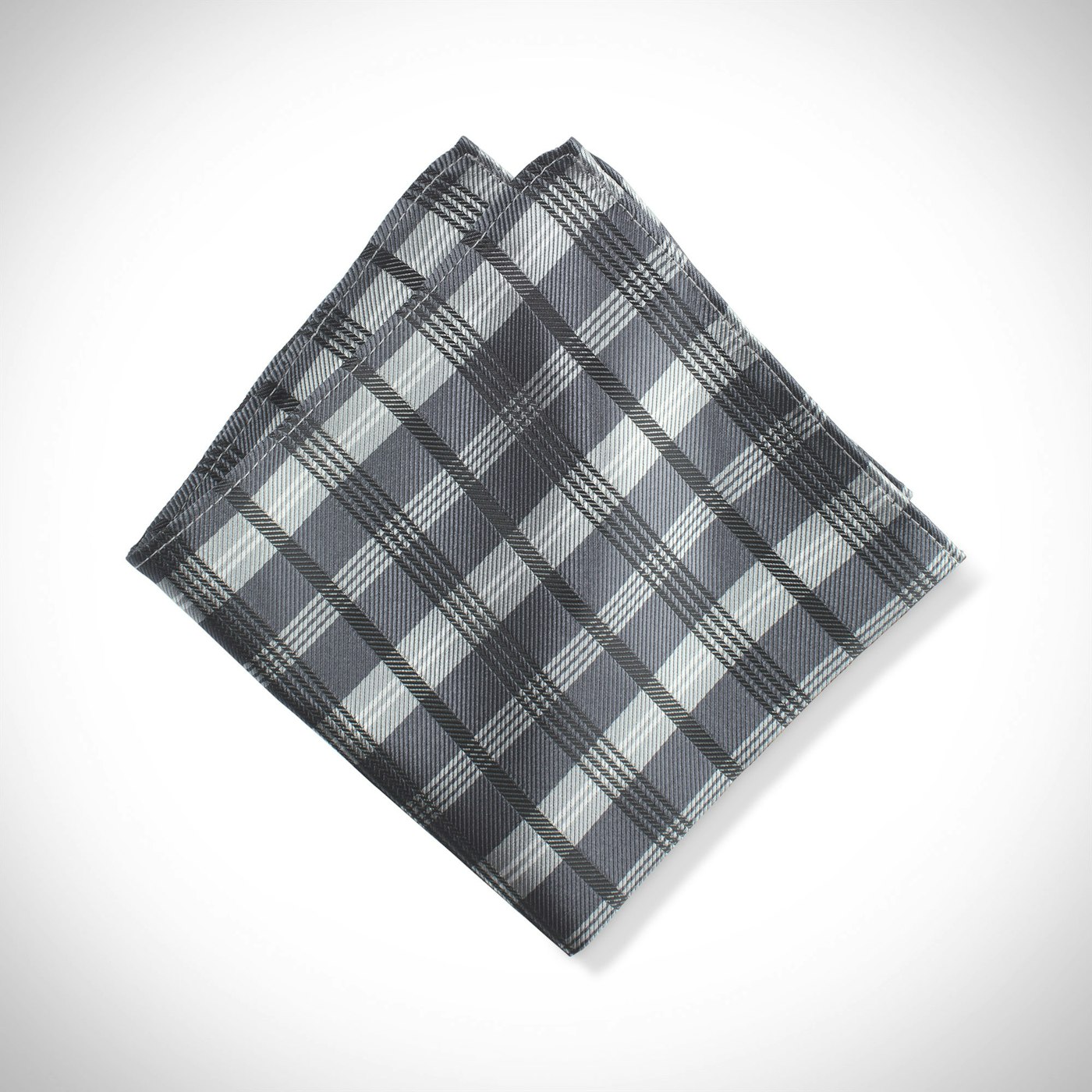 Charcoal Plaid Pocket Square