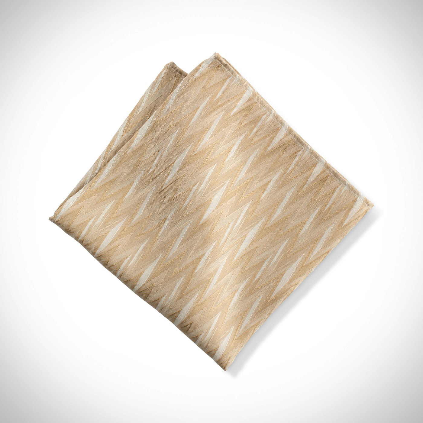Toffee Zig Zag Pocket Square