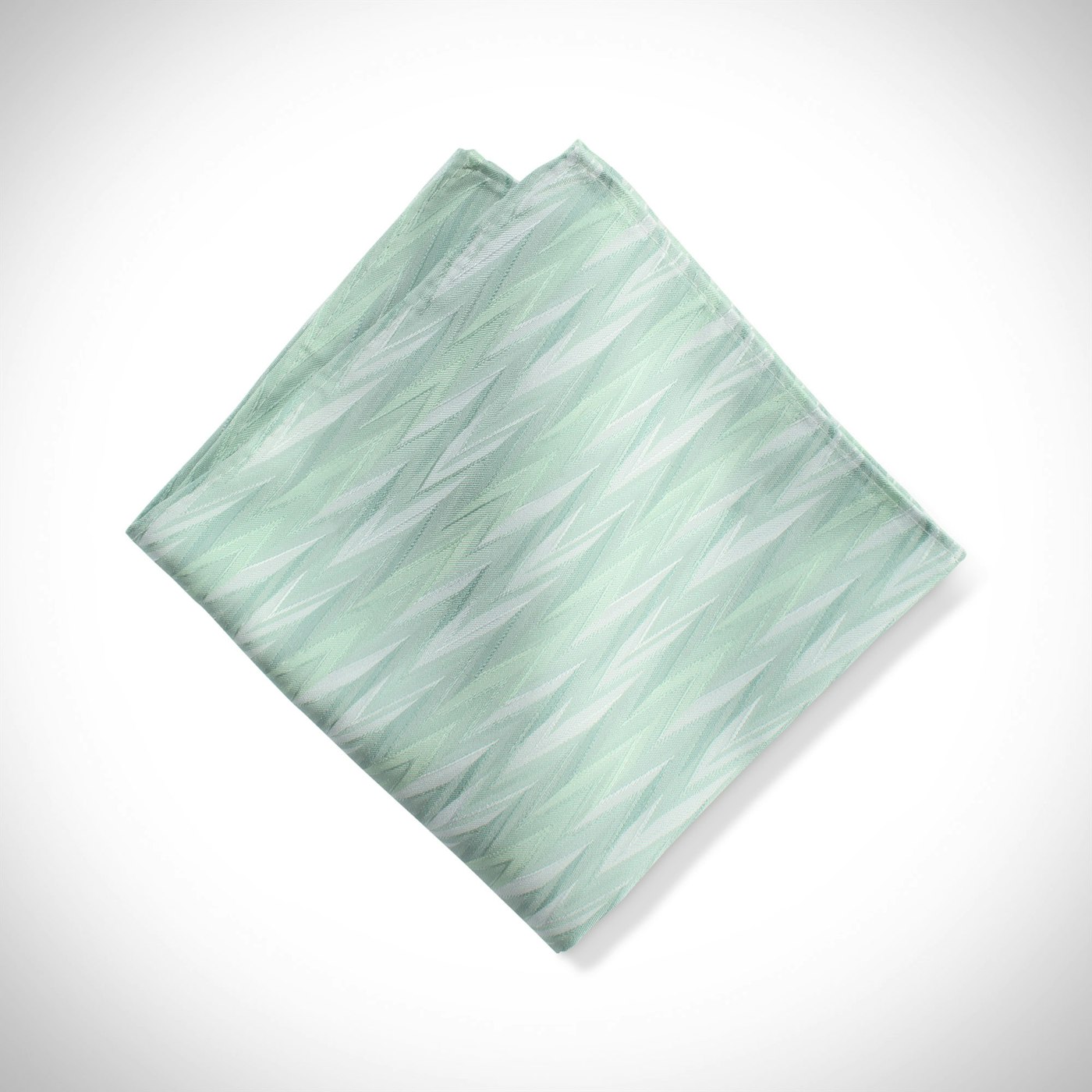 Mint Zig Zag Pocket Square