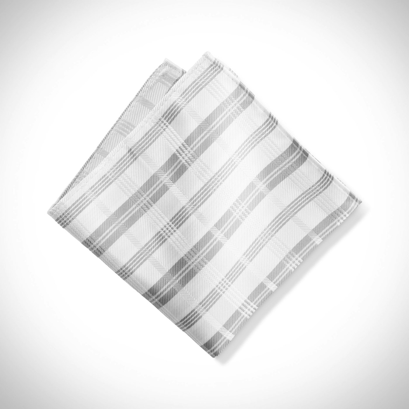 White Plaid Pocket Square