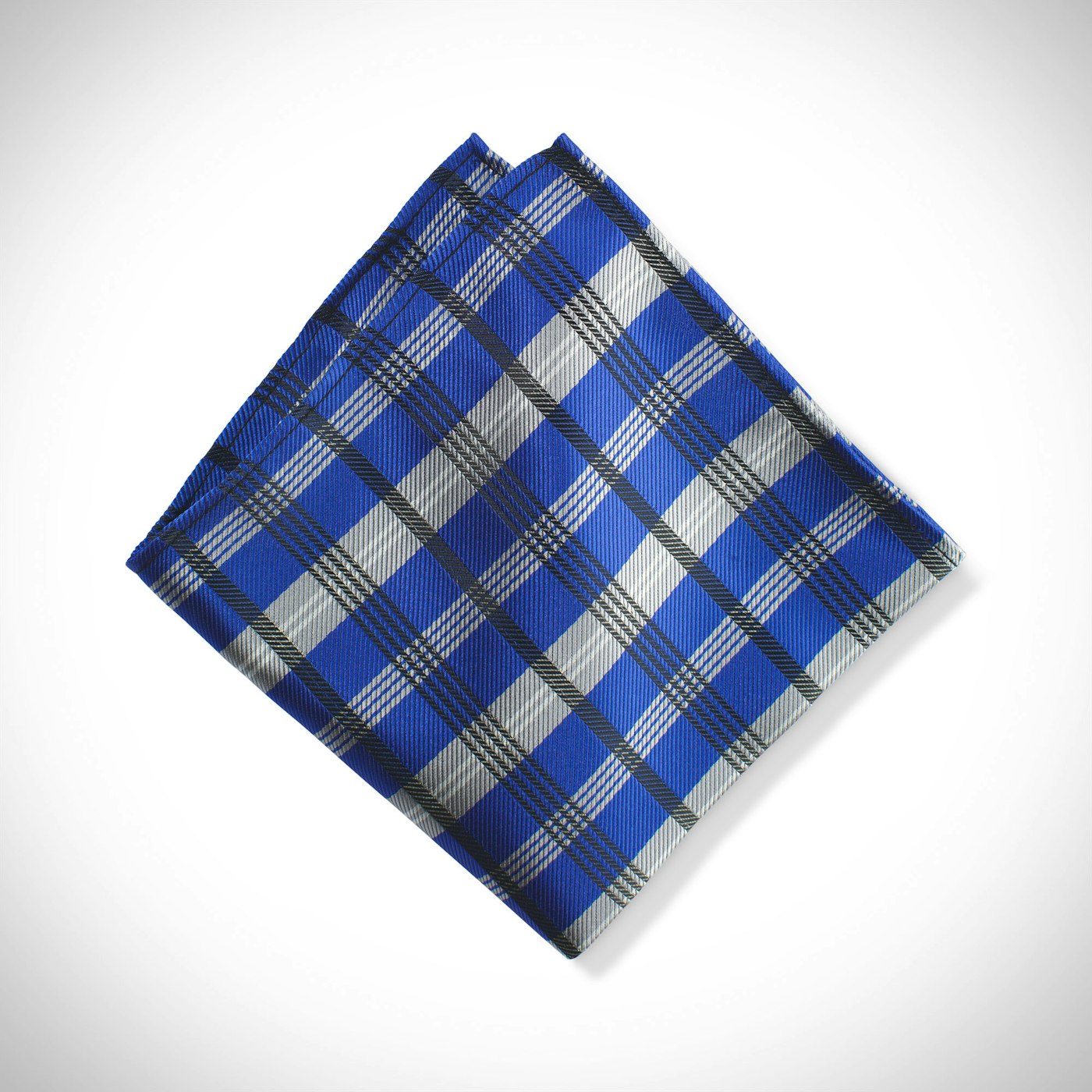Royal Blue Plaid Pocket Square