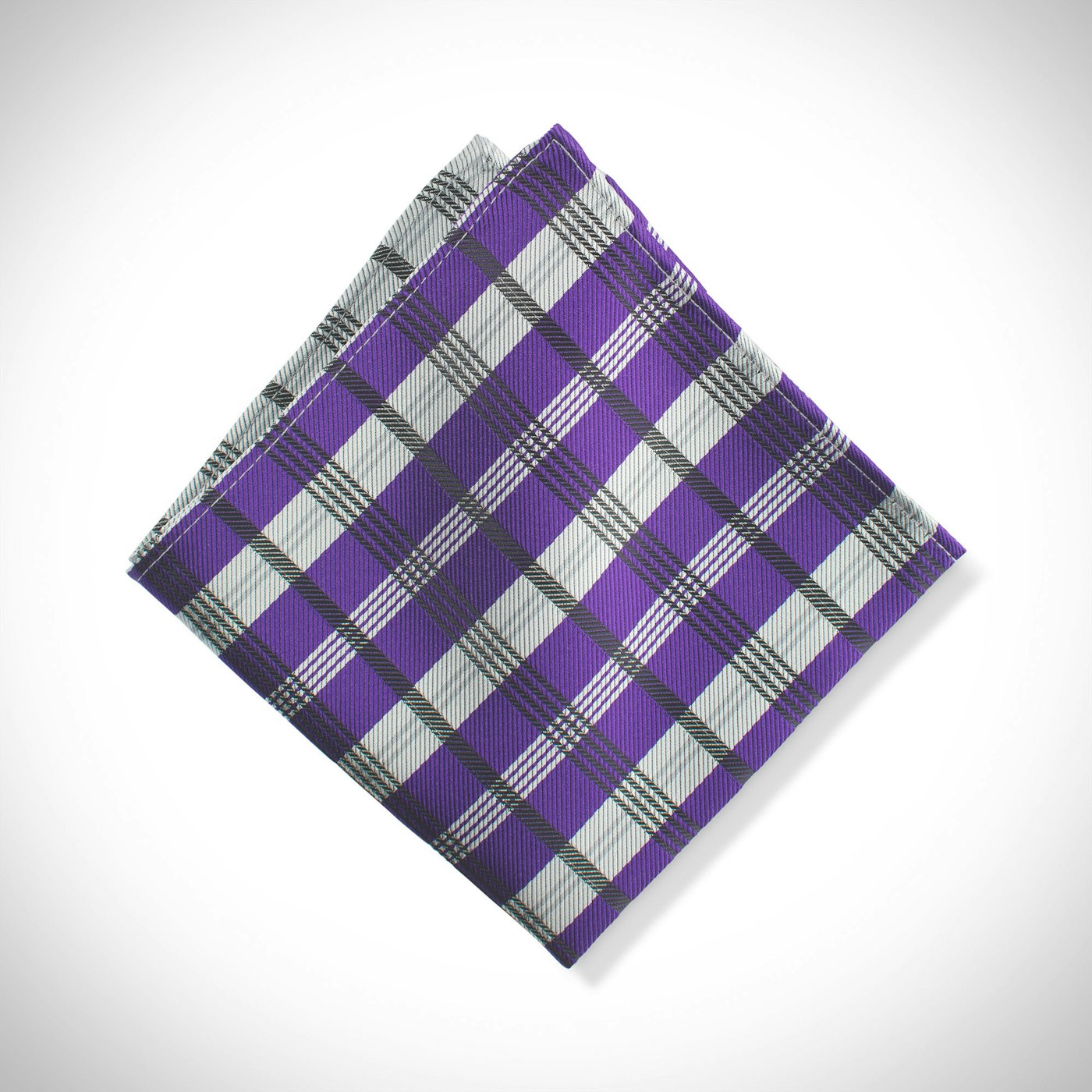 Viola Plaid Pocket Square