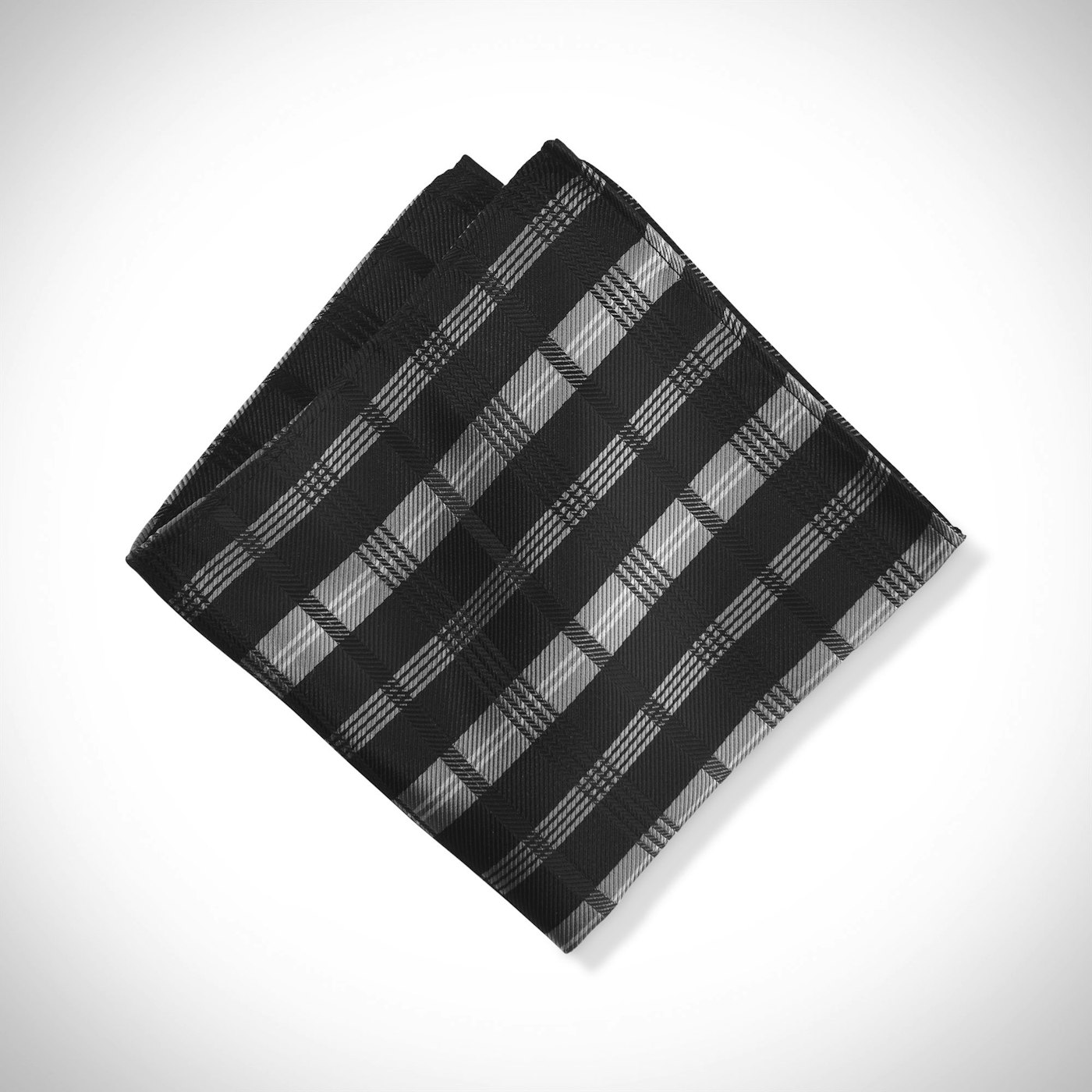 Black Plaid Pocket Square