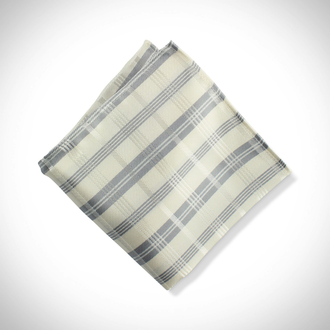 Ivory Plaid Pocket Square