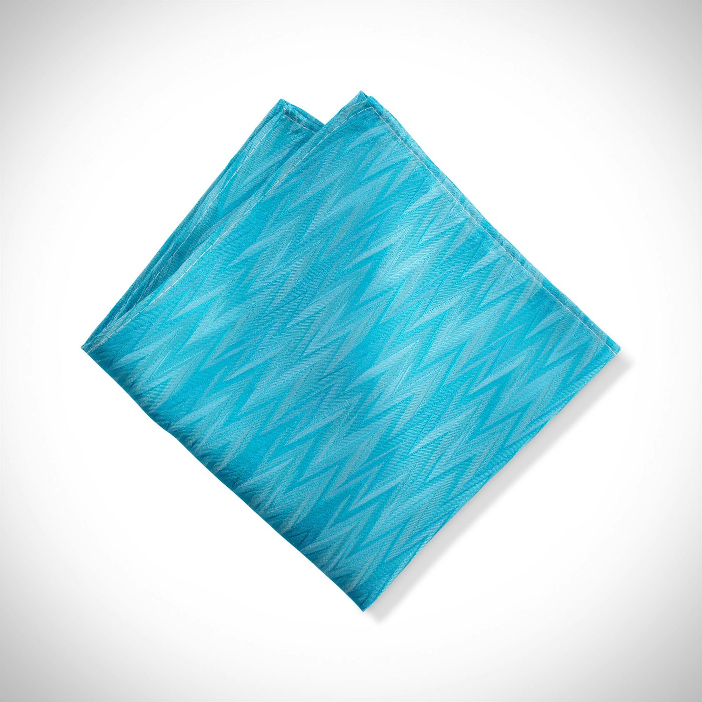 Aqua Zig Zag Pocket Square