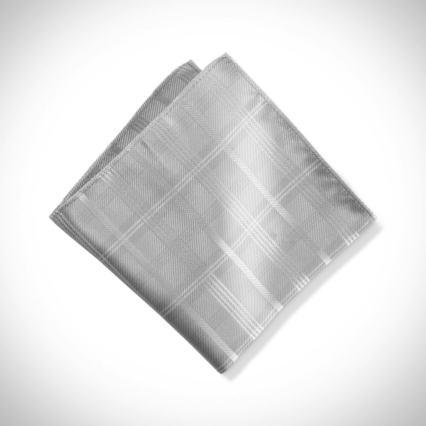 Platinum Plaid Pocket Square