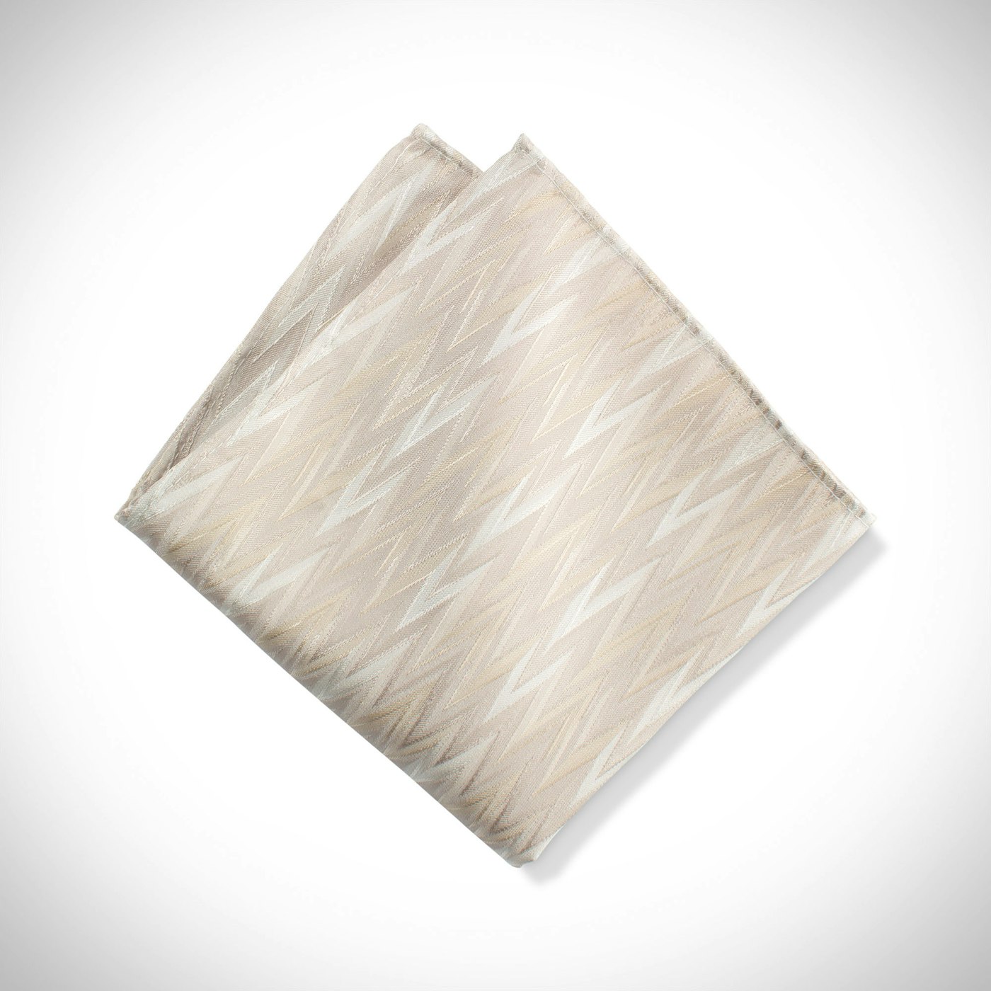 Champagne Zig Zag Pocket Square