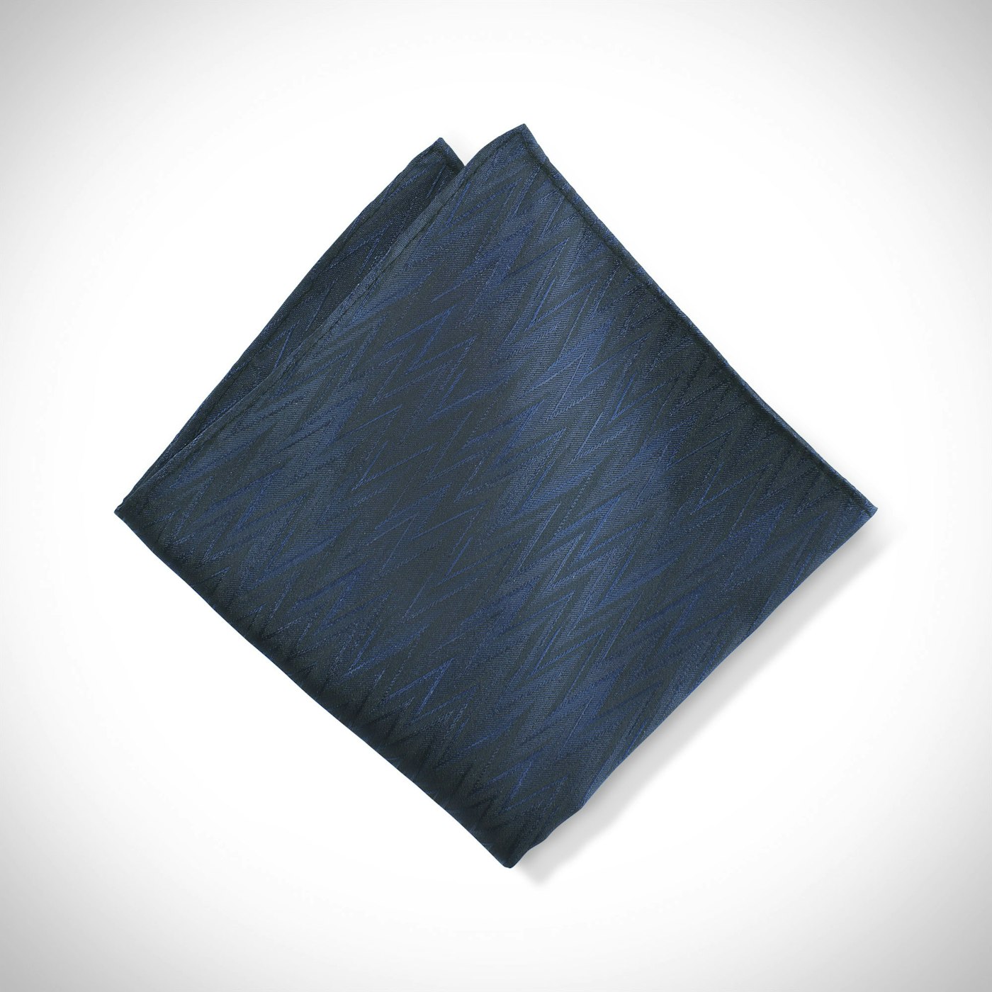 Dark Navy Zig Zag Pocket Square