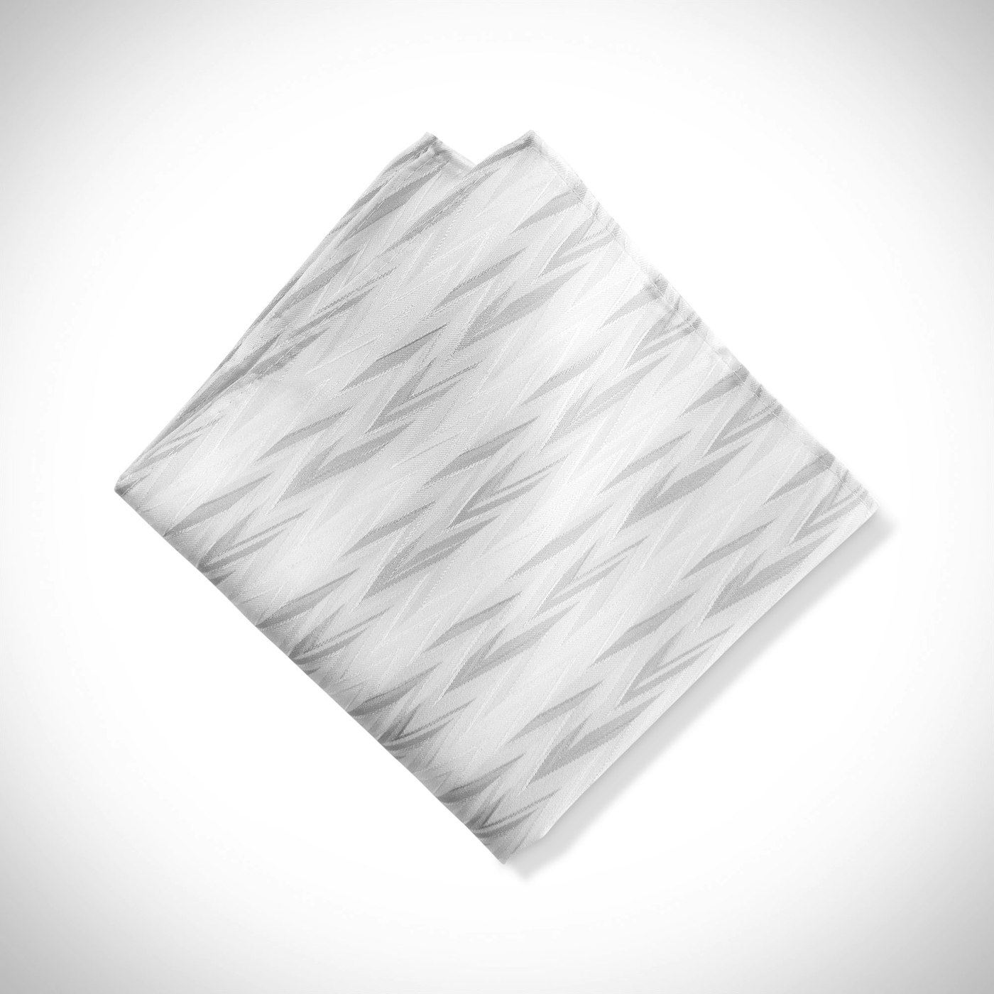 White Zig Zag Pocket Square
