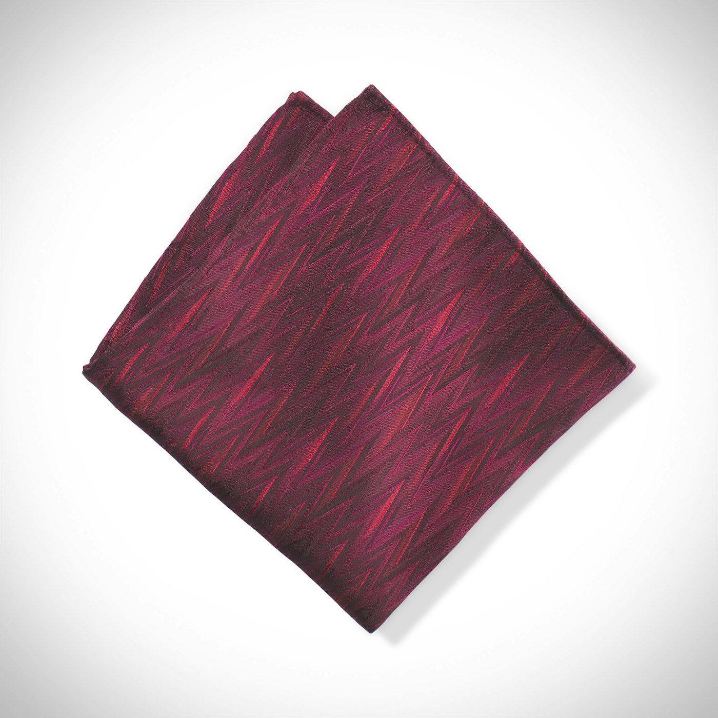Wine Zig Zag Pocket Square