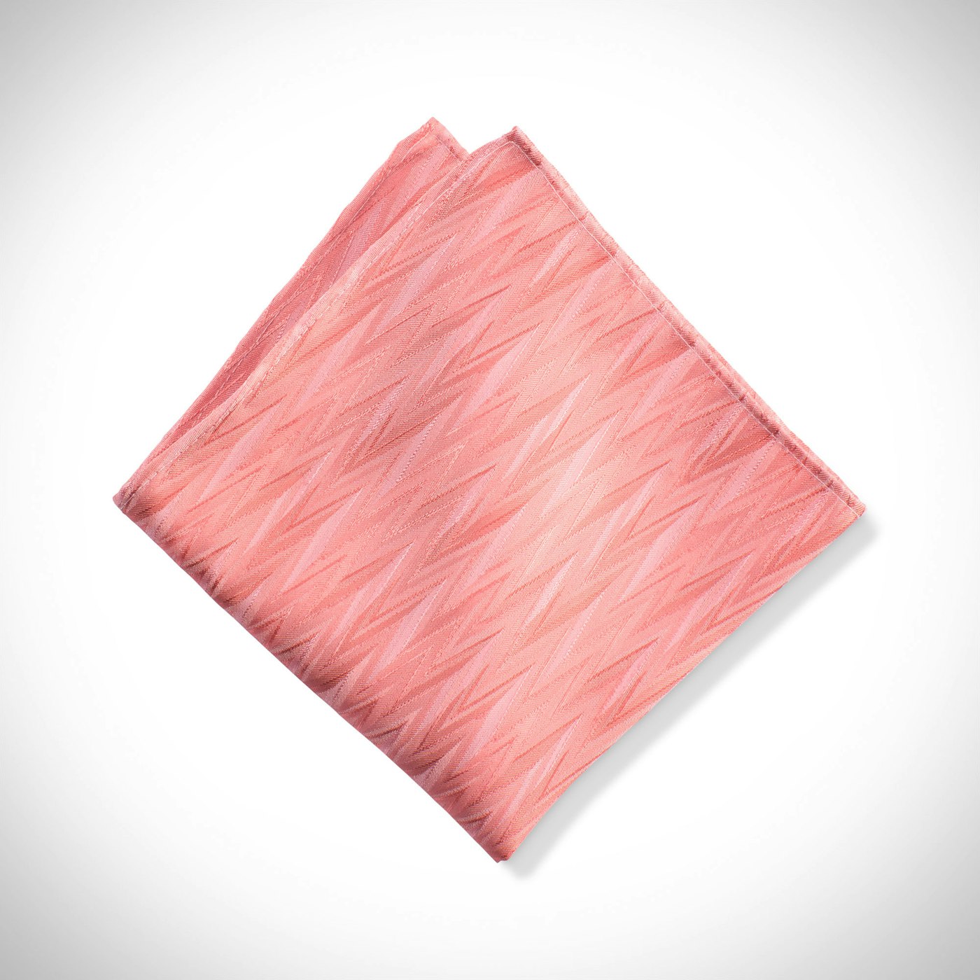 Coral Zig Zag Pocket Square