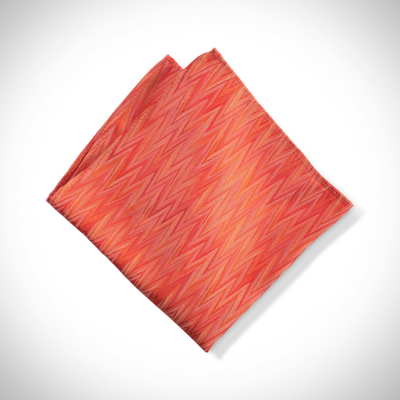 Dark Orange Zig Zag Pocket Square