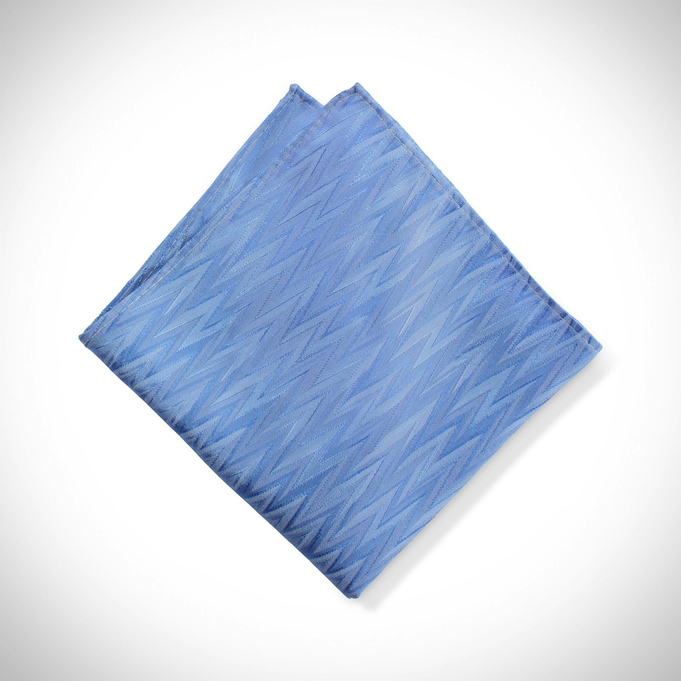 Cornflower Blue Zig Zag Pocket Square