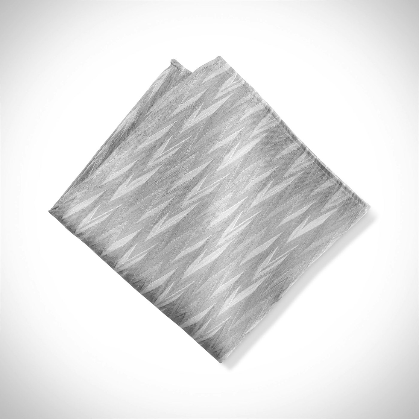 Platinum Zig Zag Pocket Square