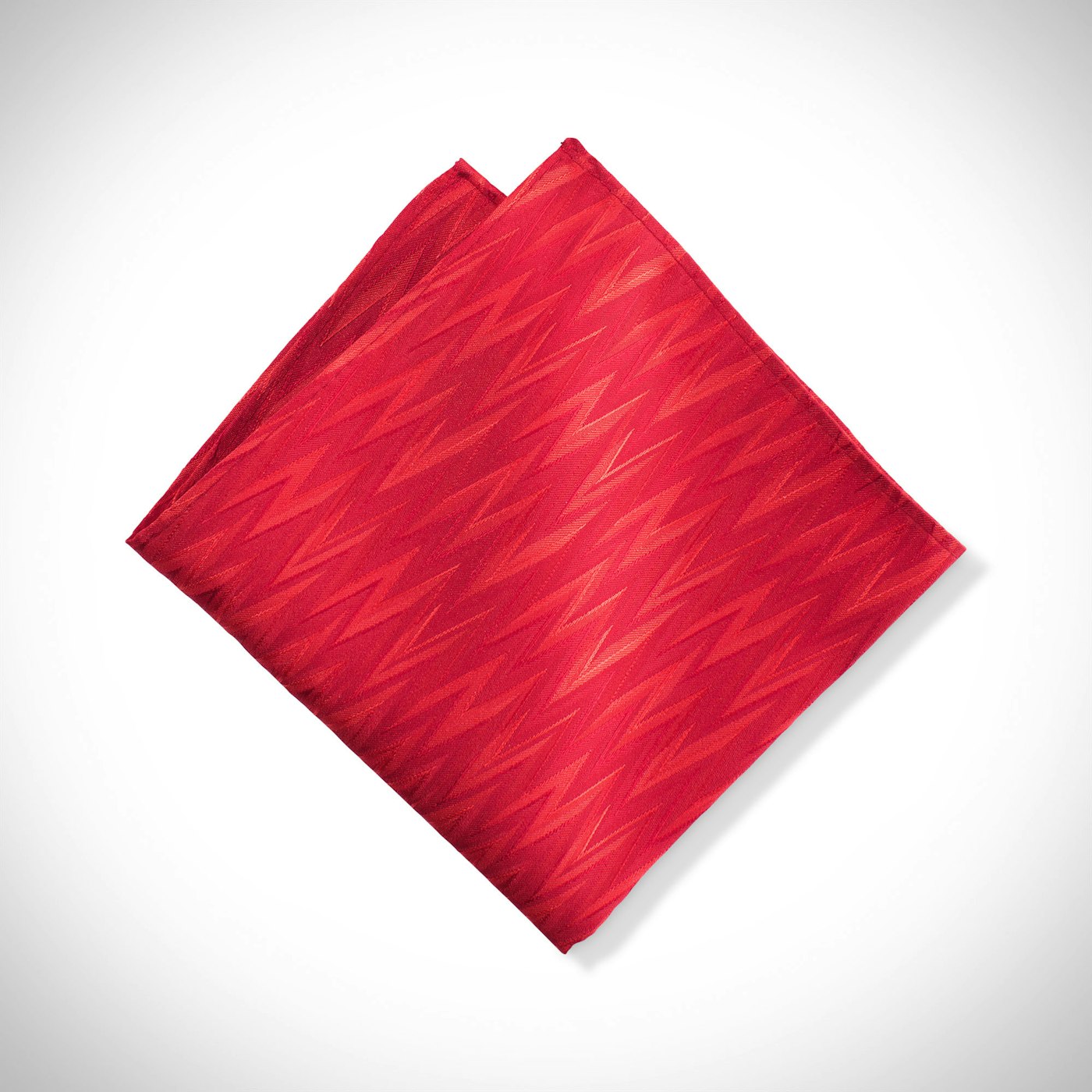 Ruby Zig Zag Pocket Square