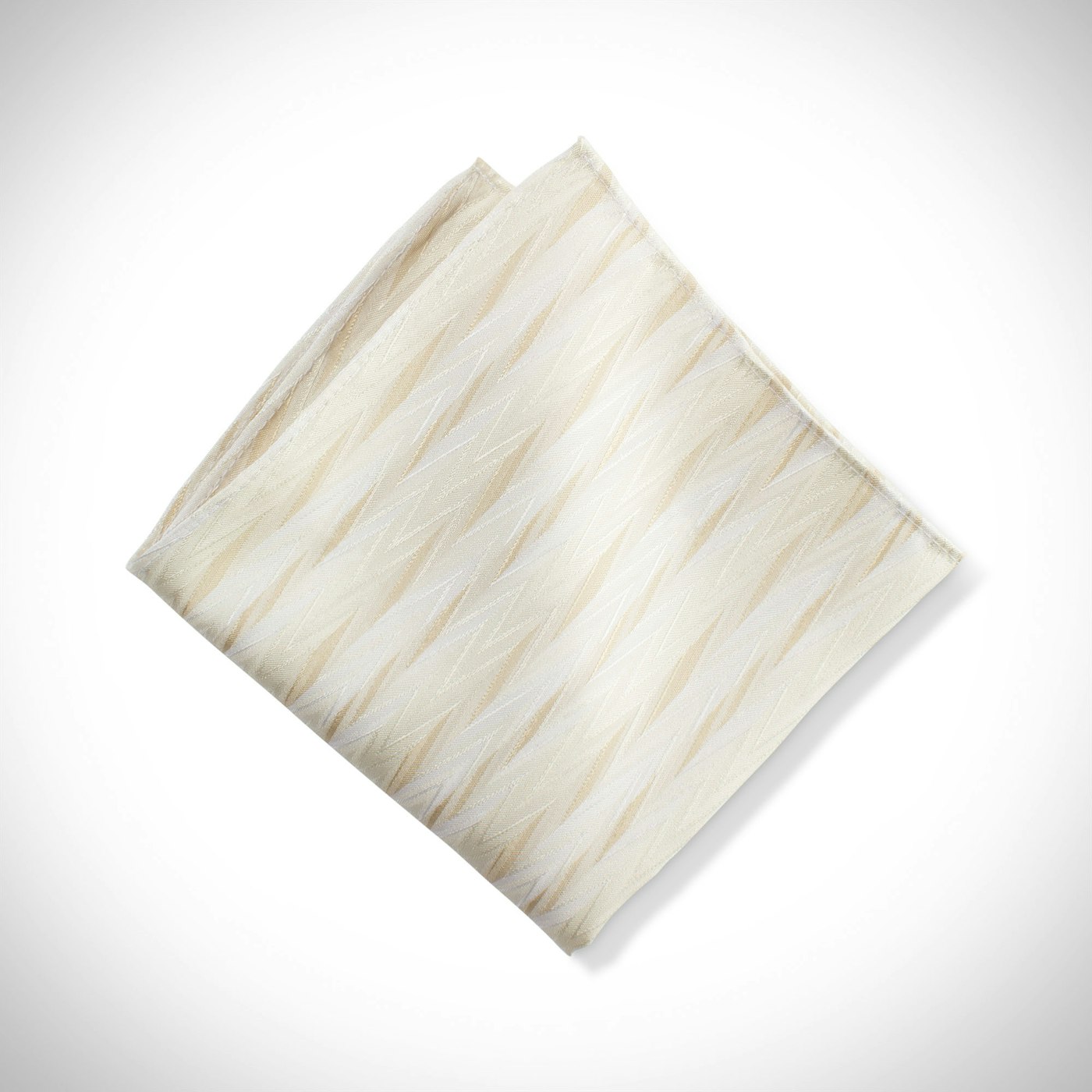 Ivory Zig Zag Pocket Square
