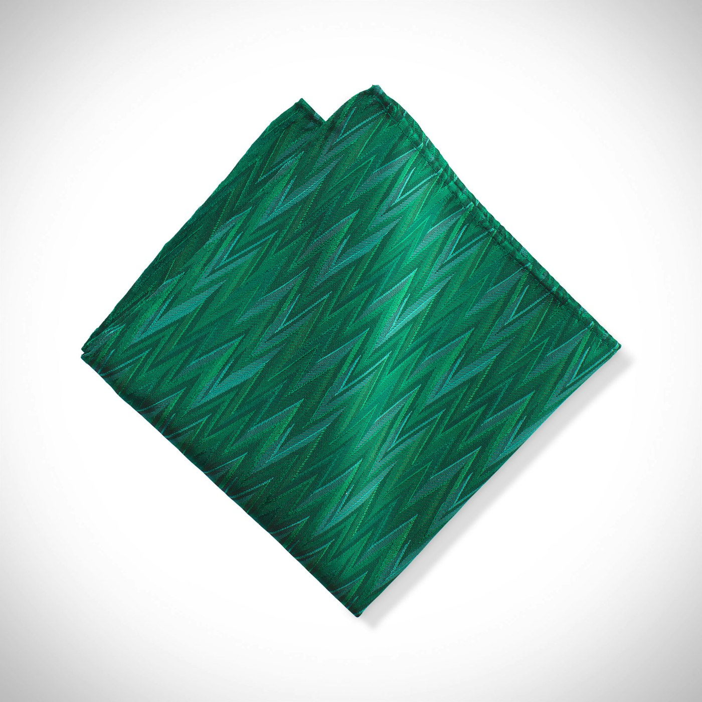 Emerald Zig Zag Pocket Square