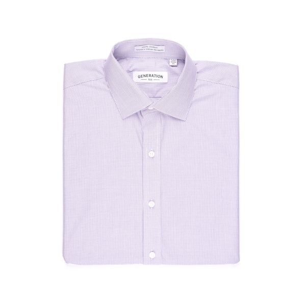 Purple Microcheck Shirt