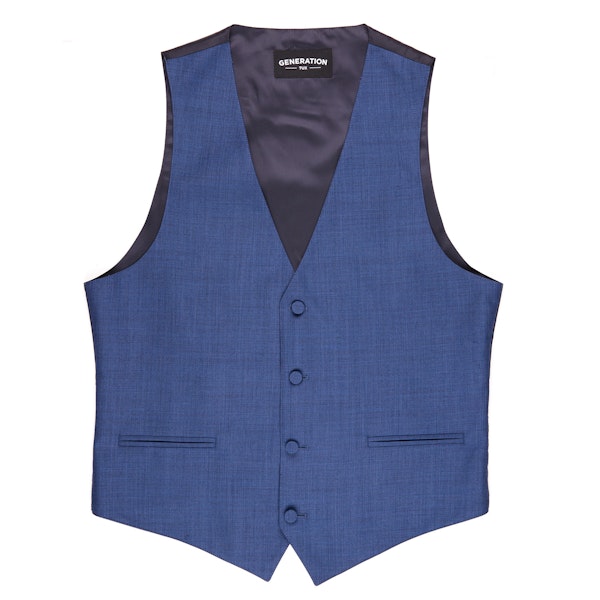 Mystic Blue Edge Lapel Suit Vest