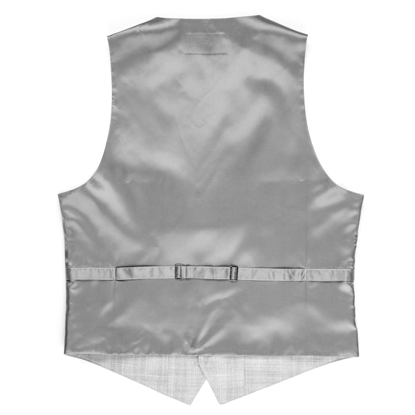 Light Gray Plaid Tailored Suit Vest