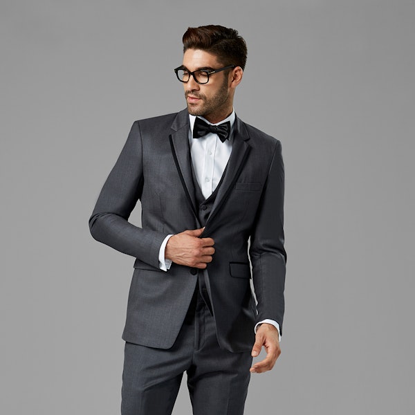 Charcoal Gray Tuxedo Rental Notch Lapel Tuxedo