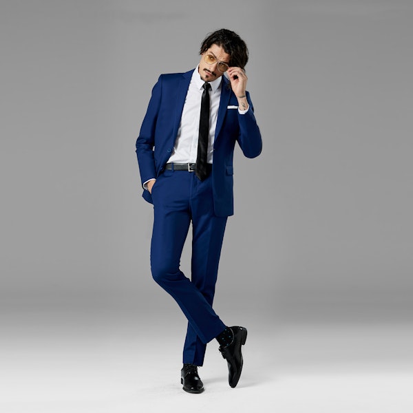 Bright Blue Notch Lapel Suit