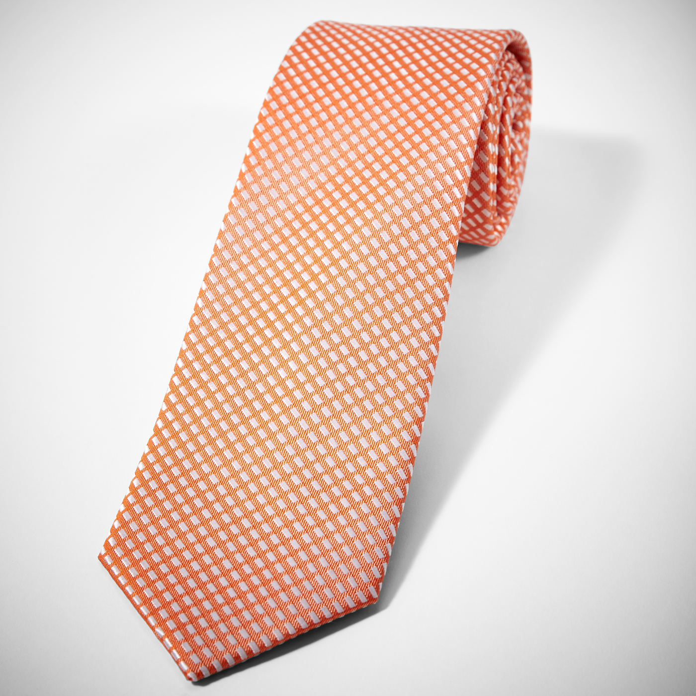 Orange Diagonal Dobby Tie