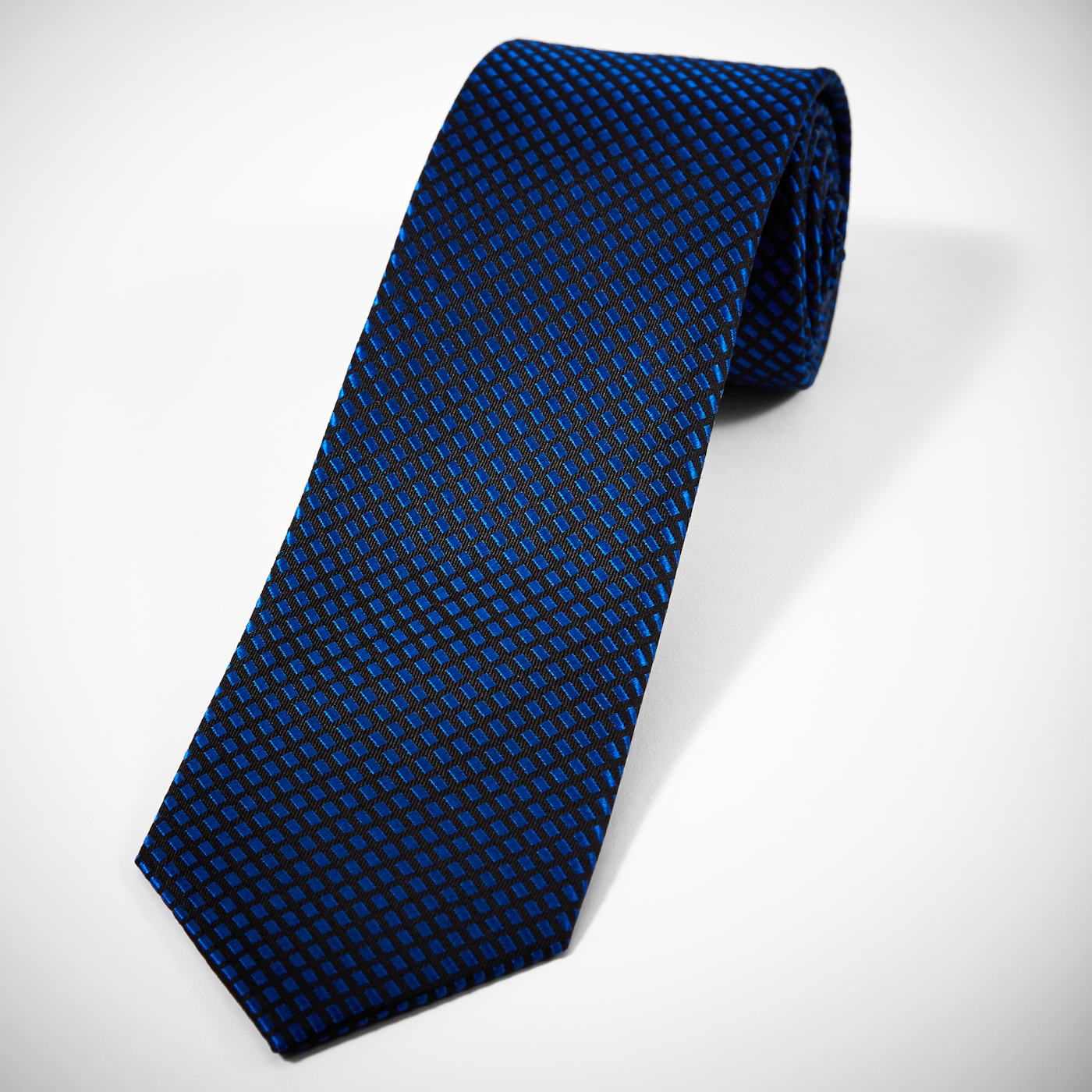 Blue Diagonal Dobby Tie