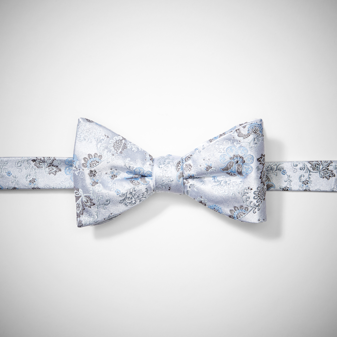 Silver Mist Antique Flowers Pre-Tied Bow Tie