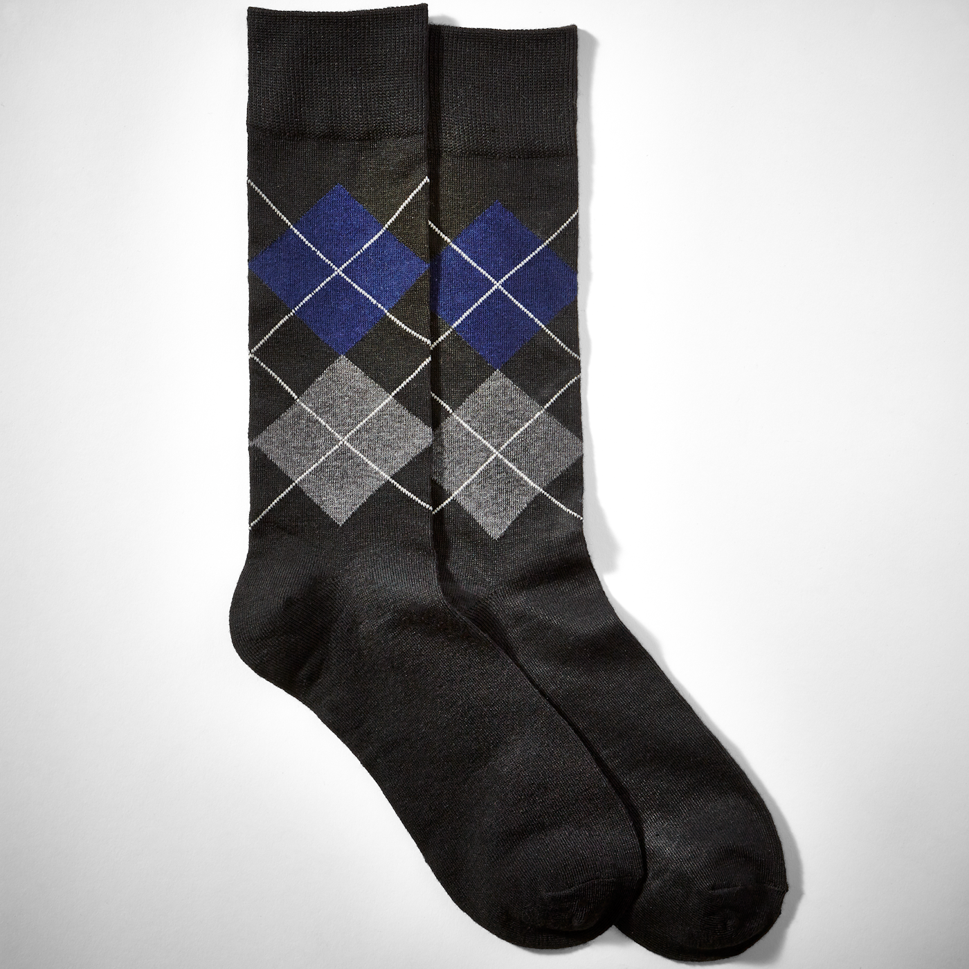 Blue Half Print Argyle Socks