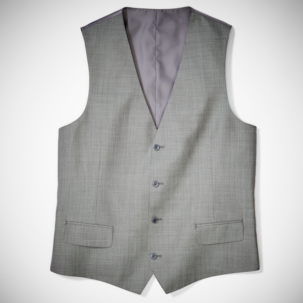 Gray Sharkskin Tailored Suit Vest
