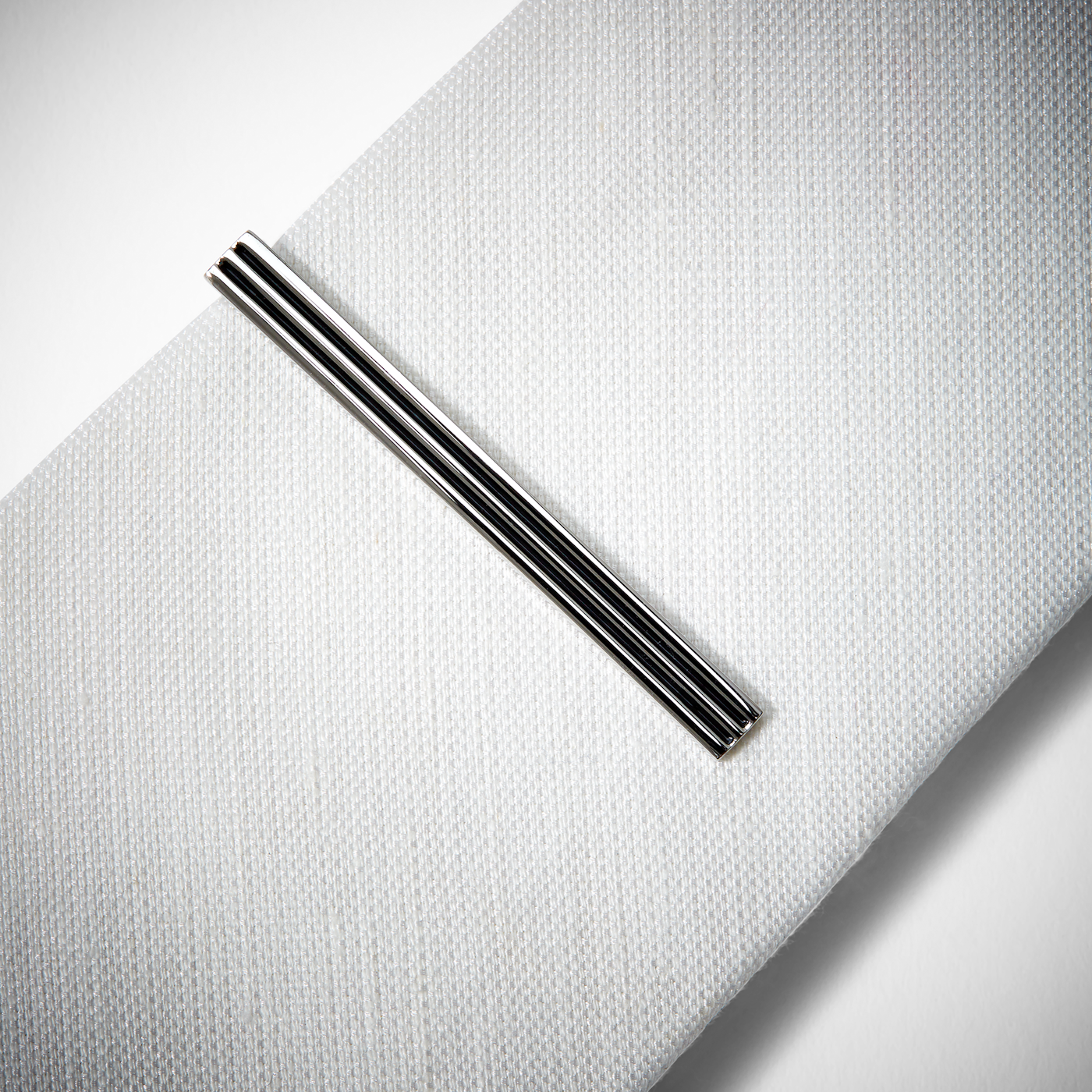Black Dual Stripe Tie Bar