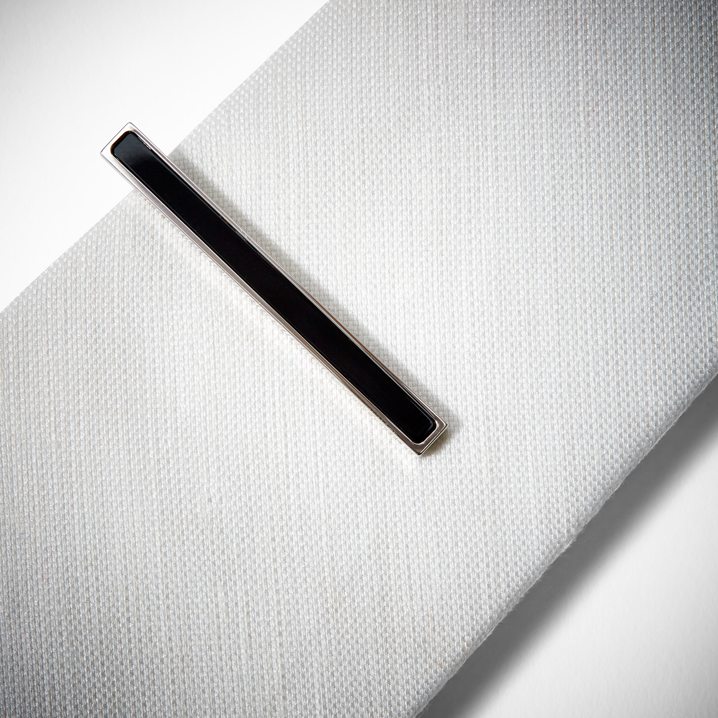 Silver and Black Tie Bar