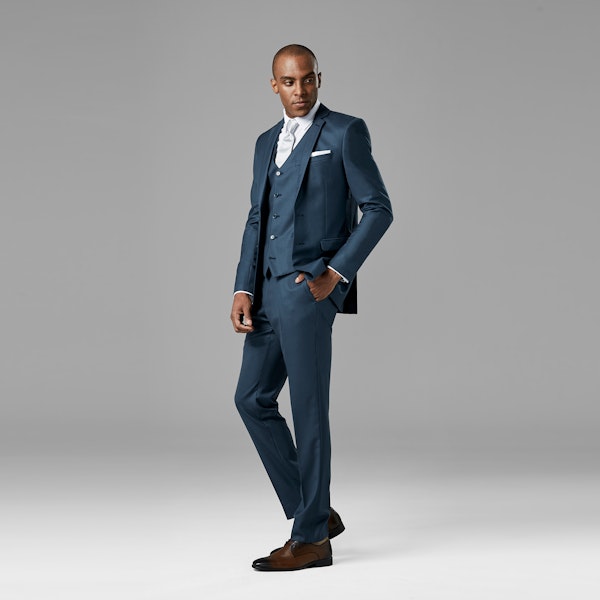 Slate Blue Notch Lapel Suit