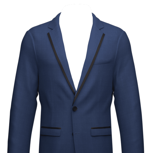 bright blue notch lapel suit