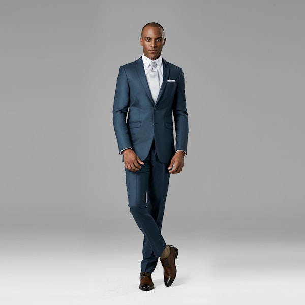 Slate Blue Notch Lapel Suit