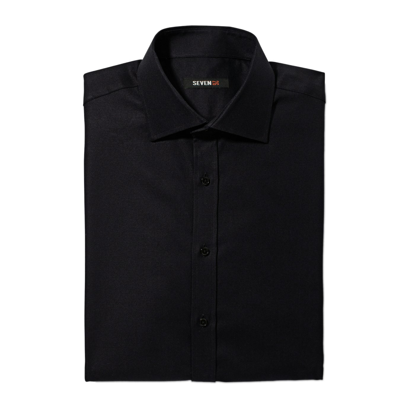 Black Spread Collar Shirt