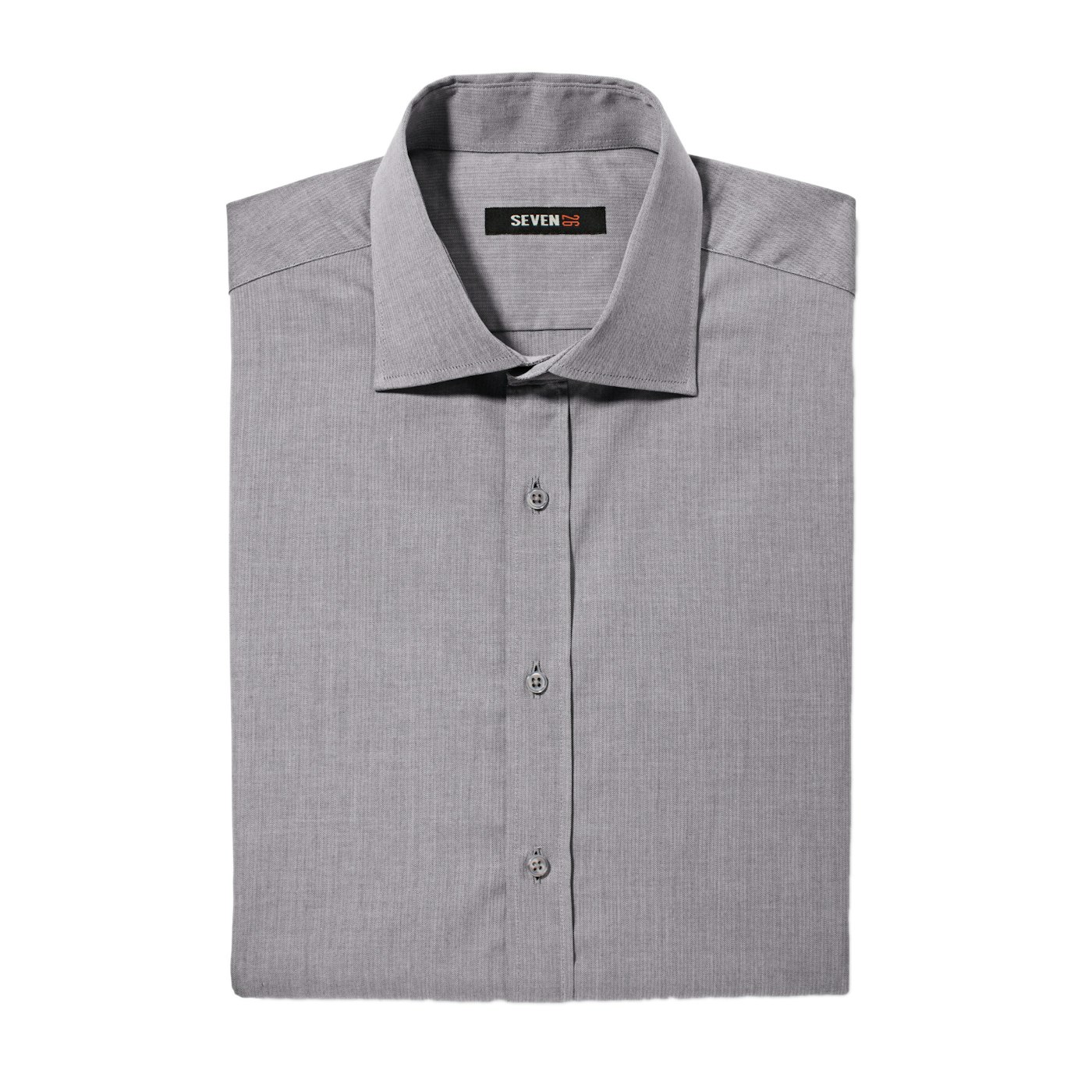 Gray Spread Collar Shirt