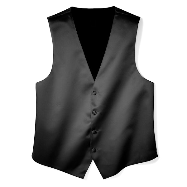 black vest and black shirt