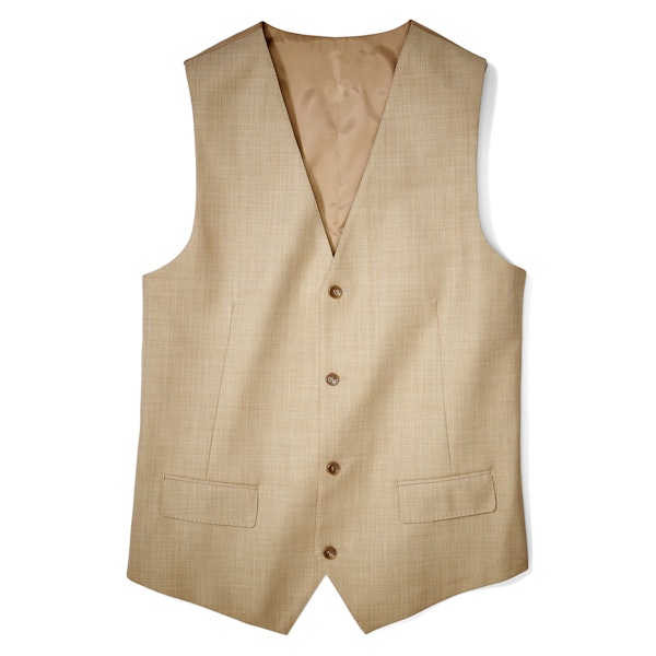 Tan Sharkskin Tailored Suit Vest