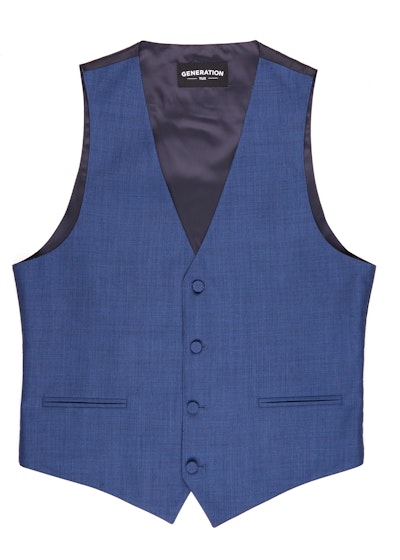 Mystic Blue Edge Lapel Tux Vest