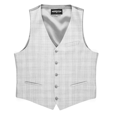 Light Gray Plaid Suit Vest