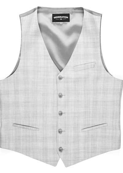 Light Gray Plaid Suit Vest