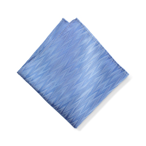 Cornflower Blue Zig Zag Pocket Square