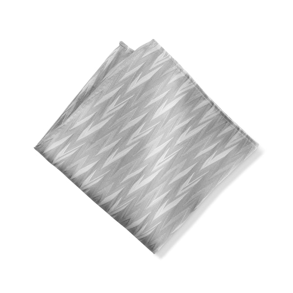 Platinum Zig Zag Pocket Square