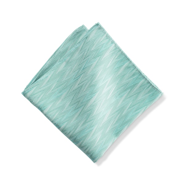 Tiffany Blue Zig Zag Pocket Square